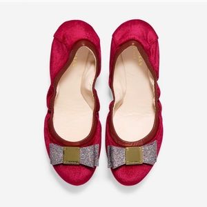 NWOT Cole Haan Tali Bow Velvet Leather Flats